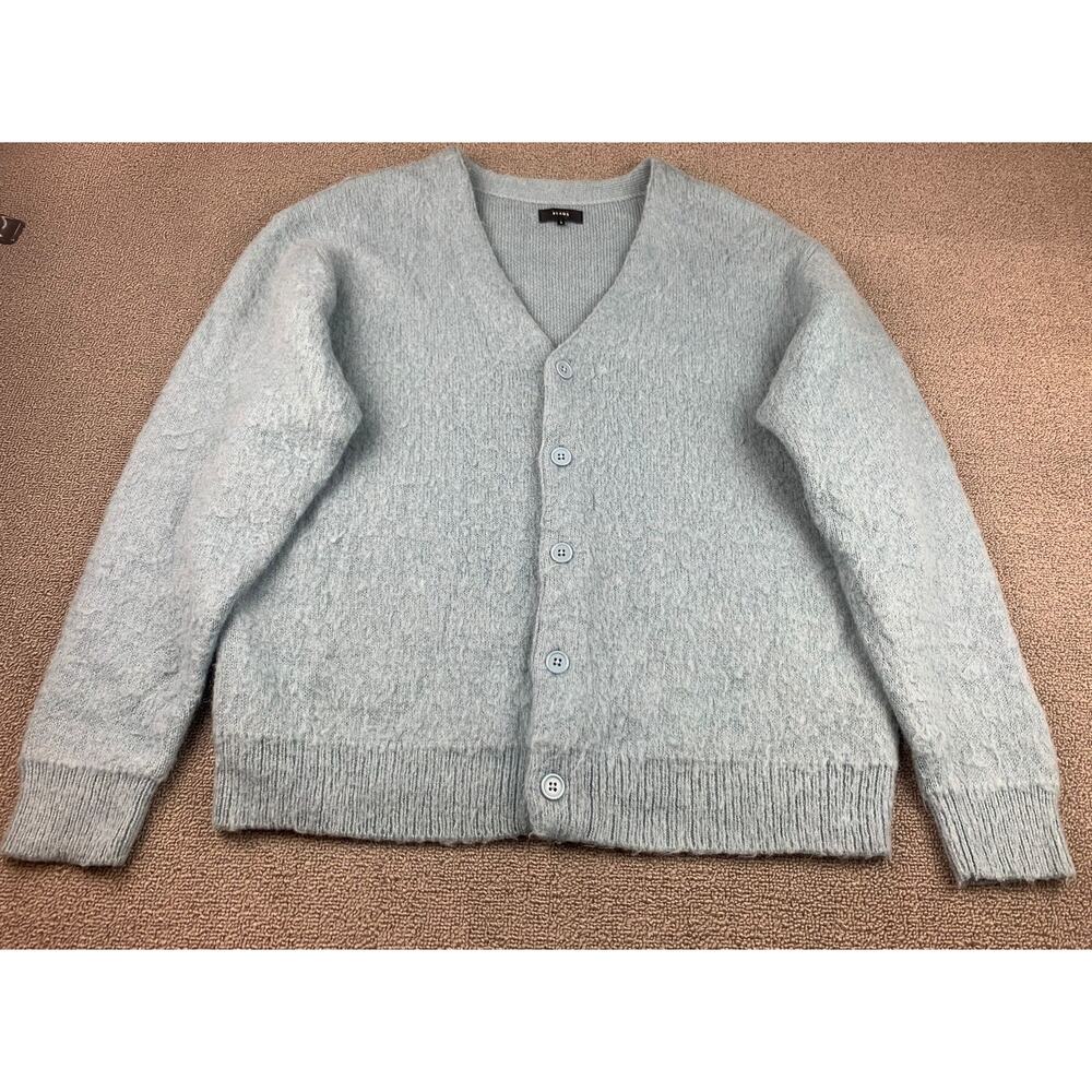 Beams Women's Small Light Blue Mohair V-Neck Cardigan‎